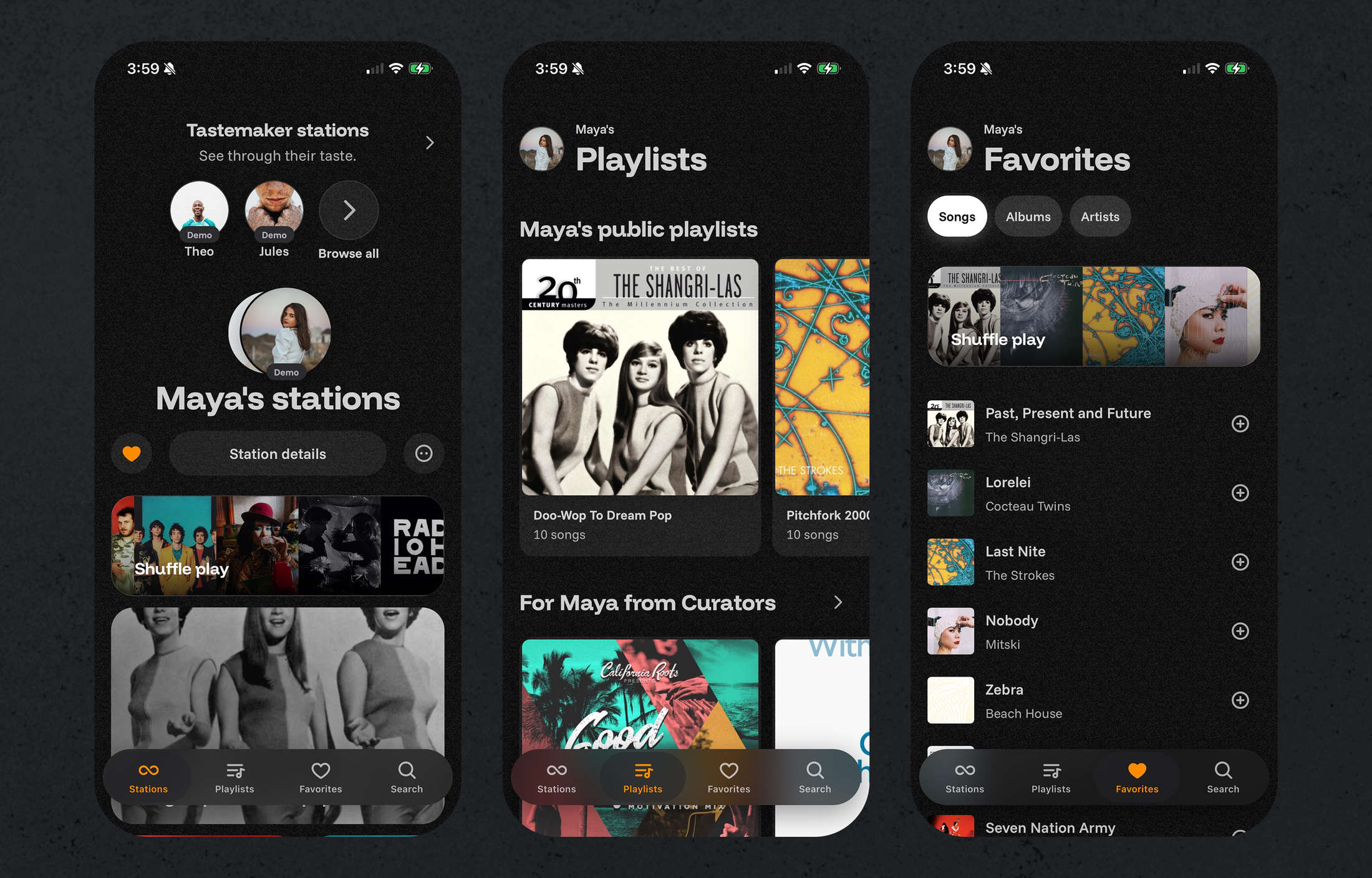 Through other users mobile screen for the Cthru music player project