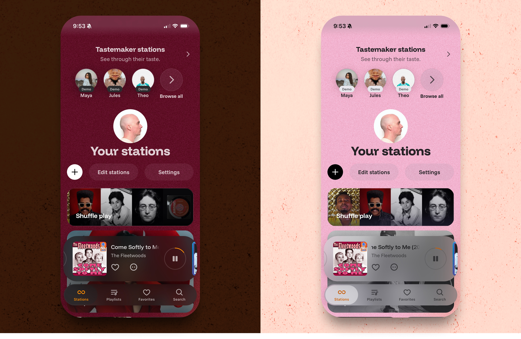 App Color mobile screen for the Cthru music player project