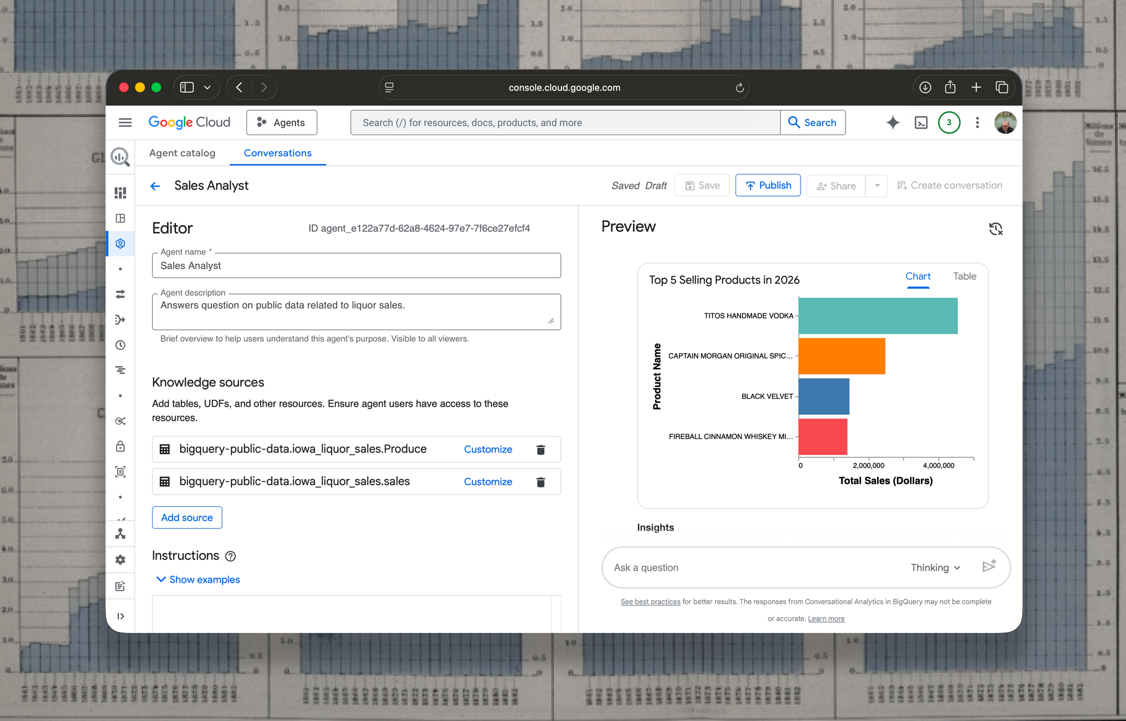 Google Cloud Agent Builder thumbnail showing an agent creation interface