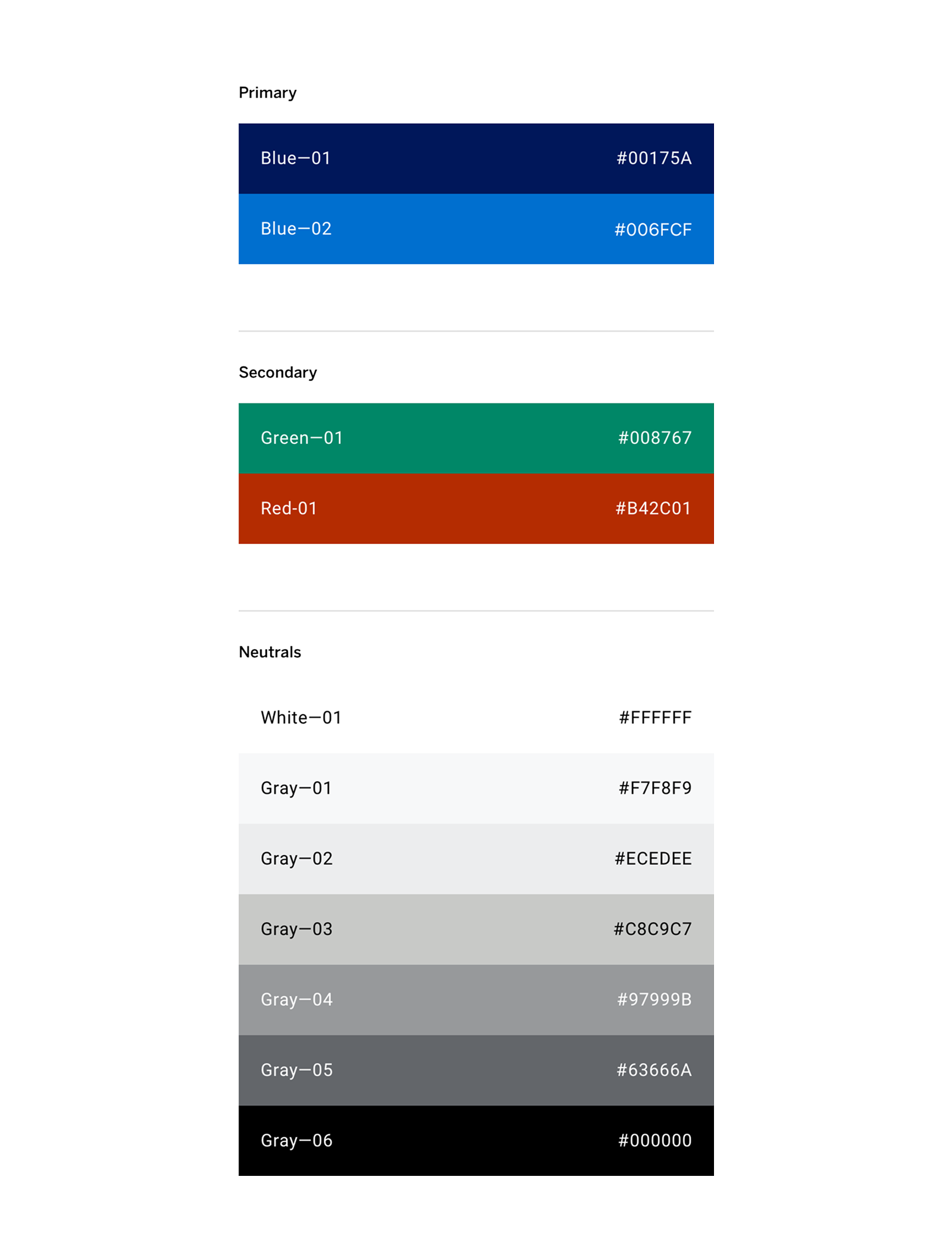 Original American Express mobile app color palette