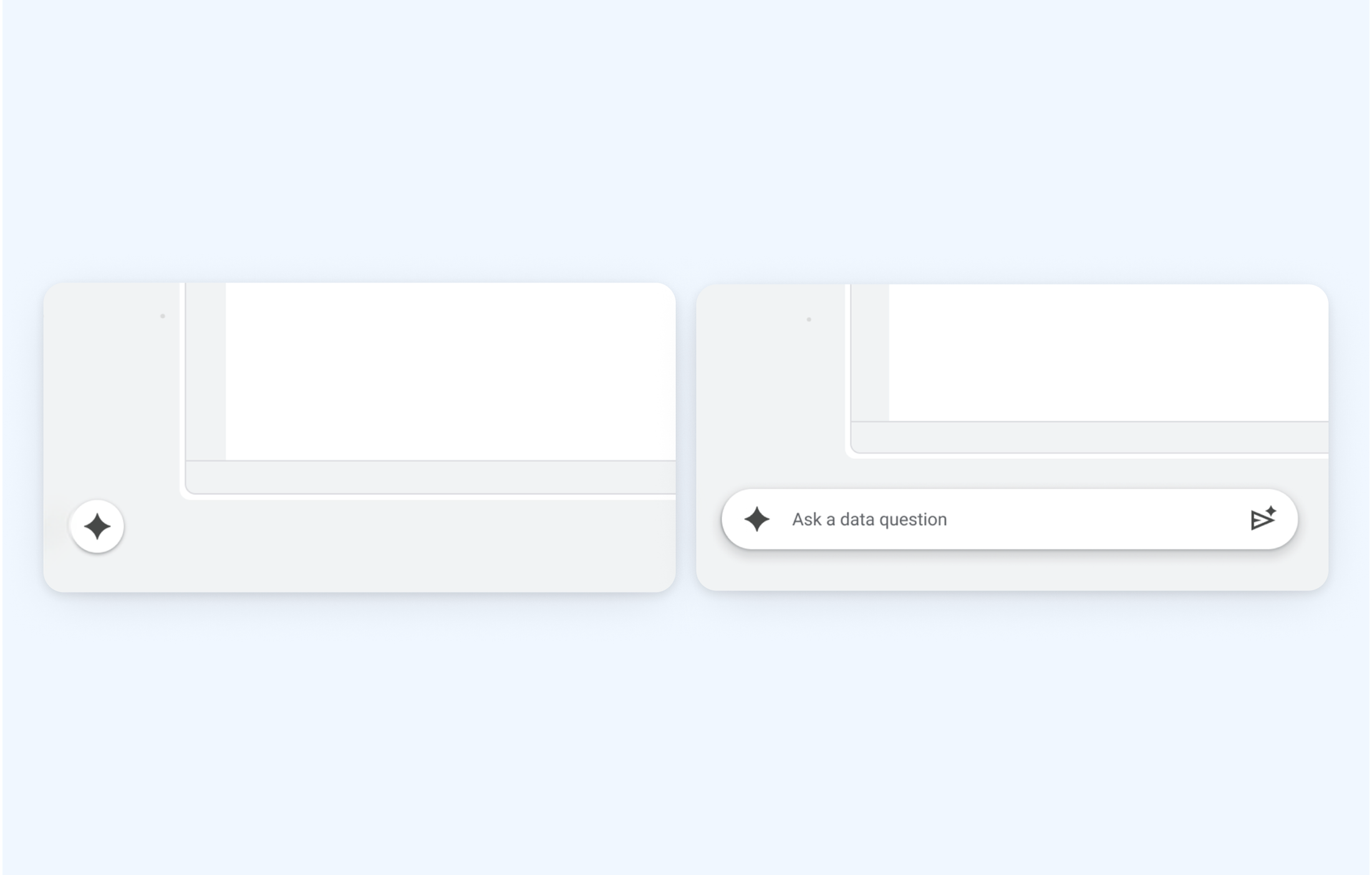 Early entrypoint concept for opening the Data Canvas assistant