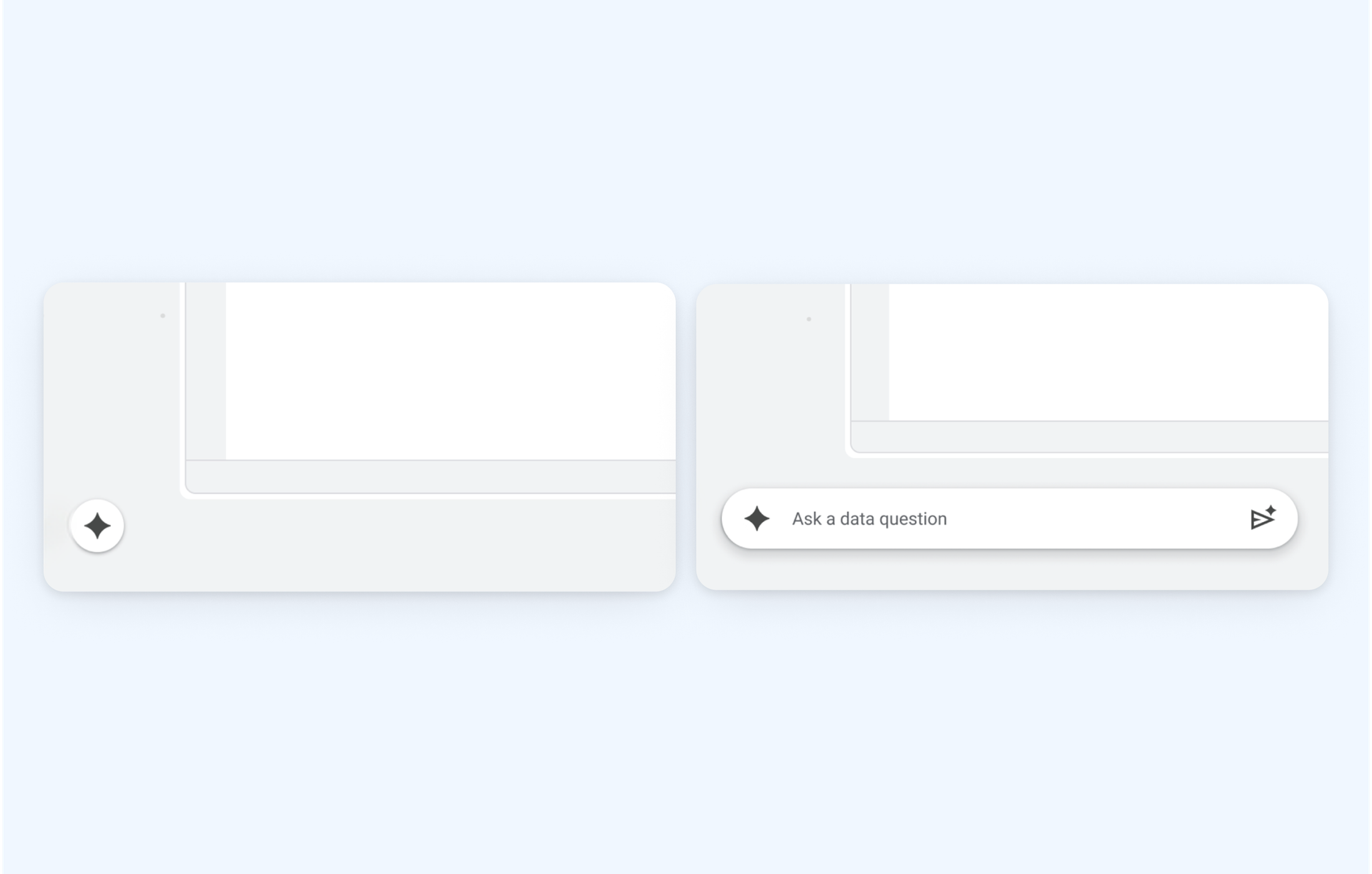 Early entrypoint concept for opening the Data Canvas assistant