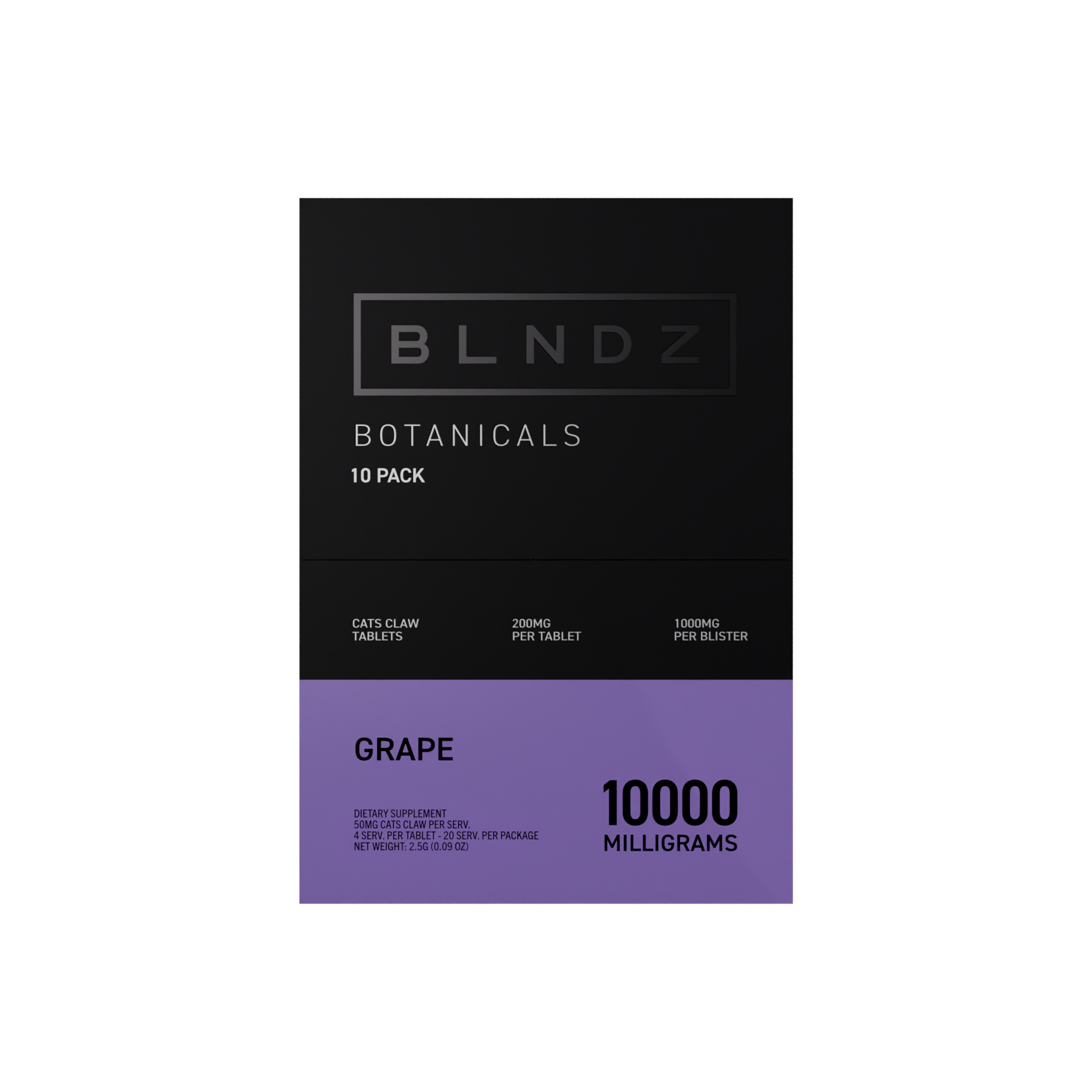 BLNDZ Botanicals 200MG Cats Claw Blister — Grape CDU-3 Front-Facing Shot