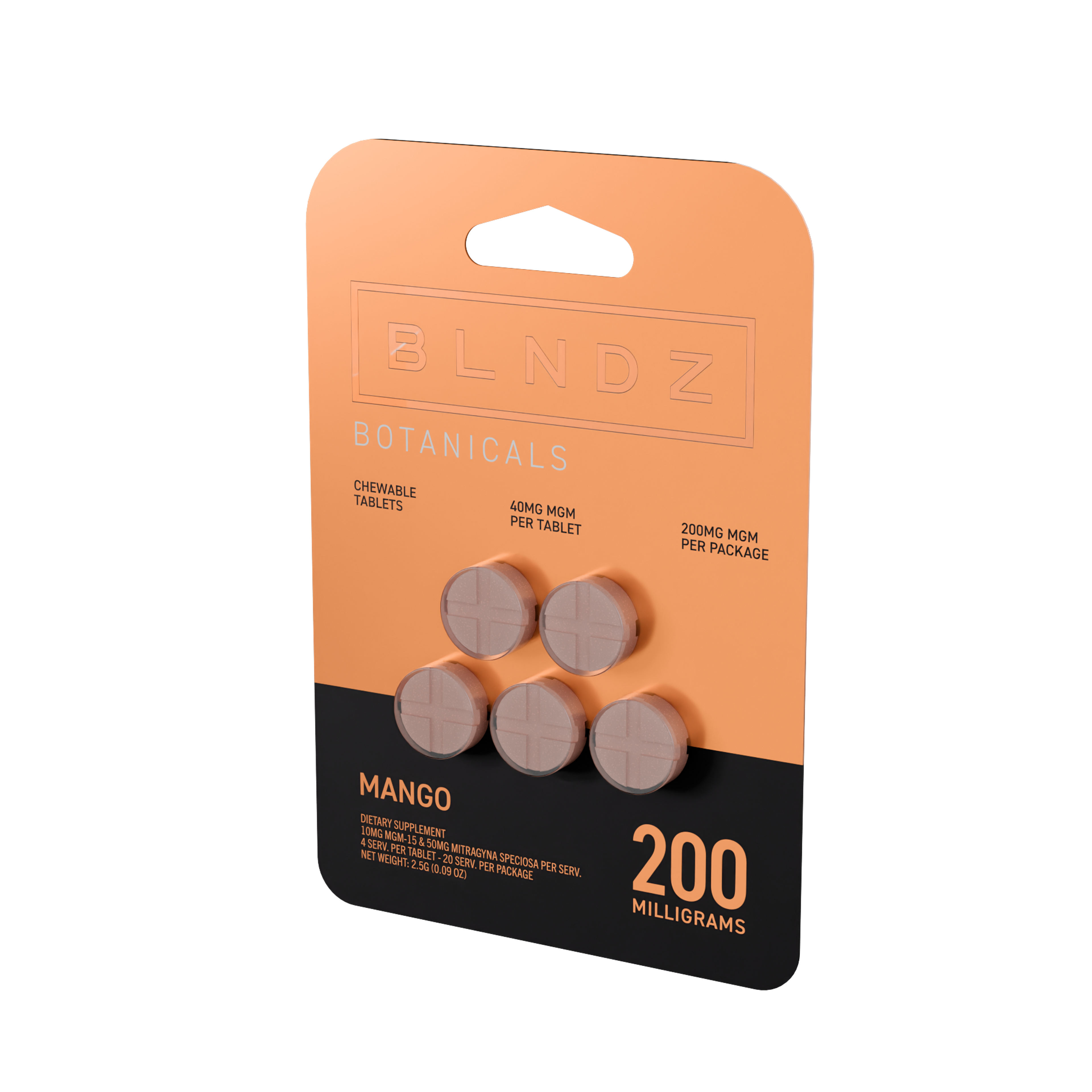 BLNDZ Botanicals 40MG MGM Blister — Mango Right Angle