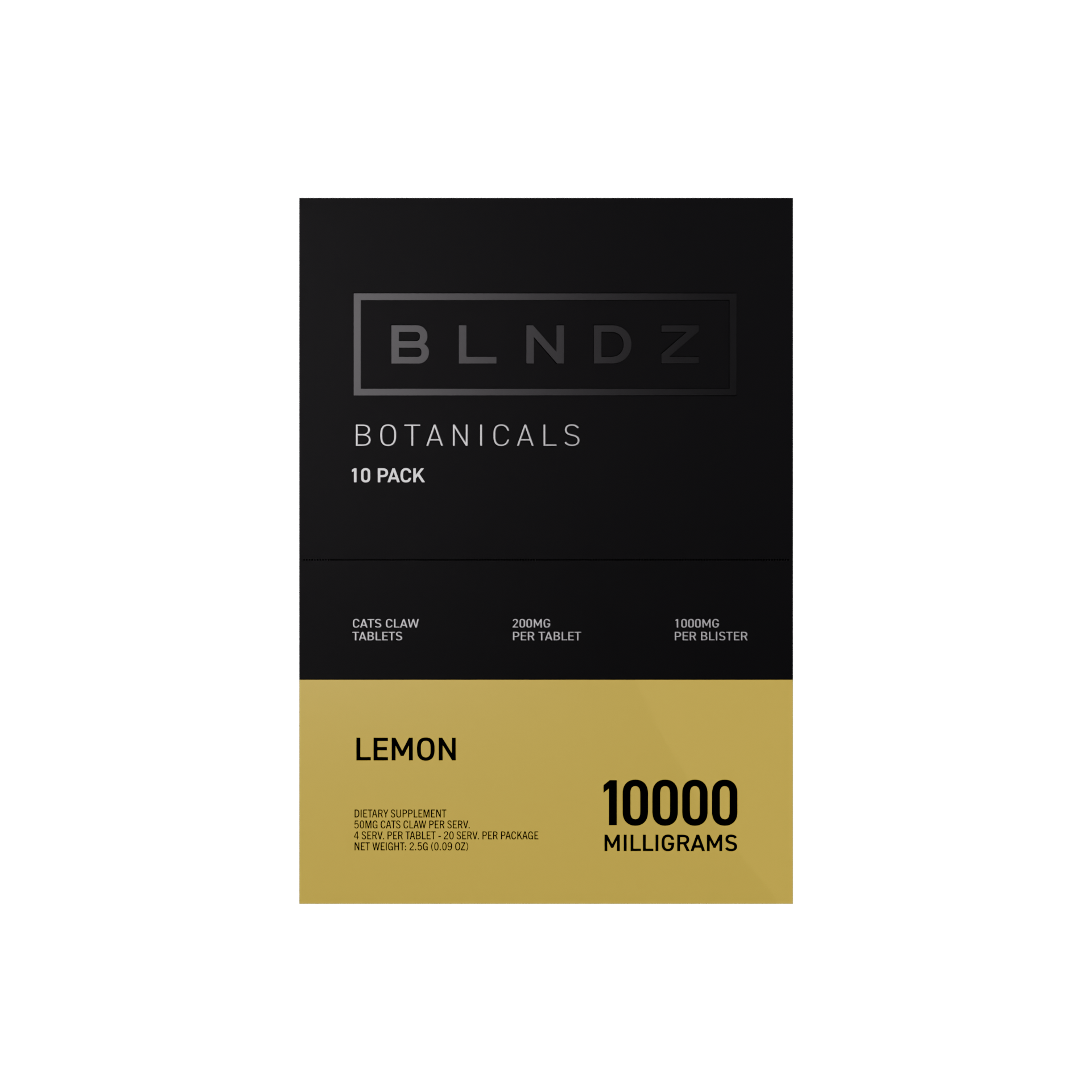 BLNDZ Botanicals 200MG Cats Claw Blister — Lemon CDU-3 Front-Facing Shot