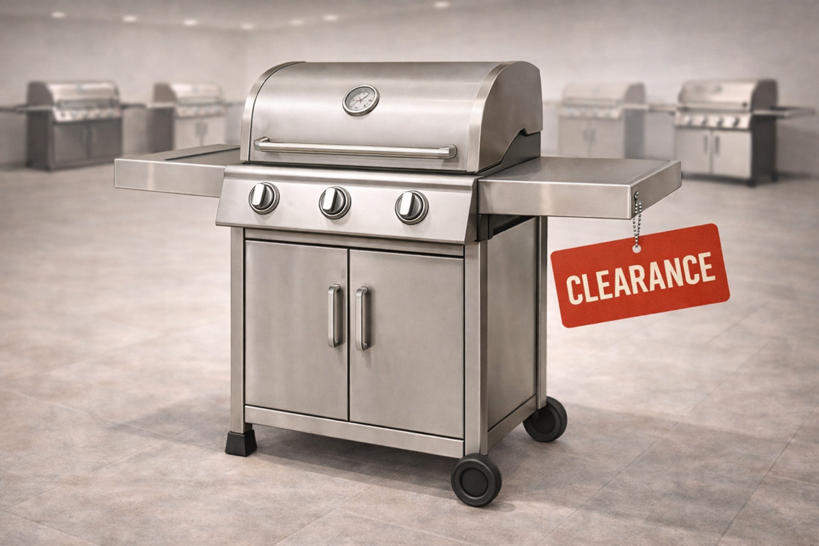 Clearance sale items with discounted price tags