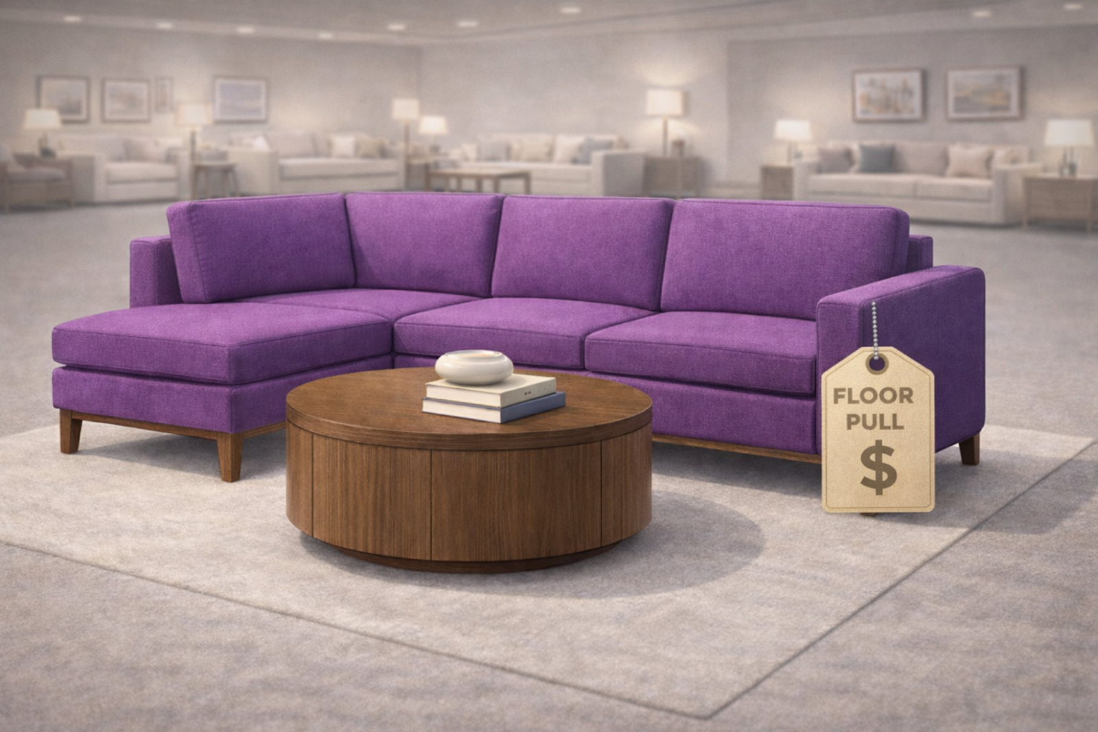 Floor pull item being removed from showroom display