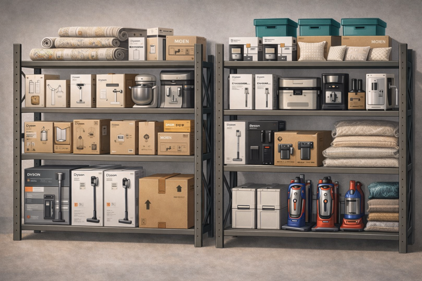 Overstock inventory in warehouse storage