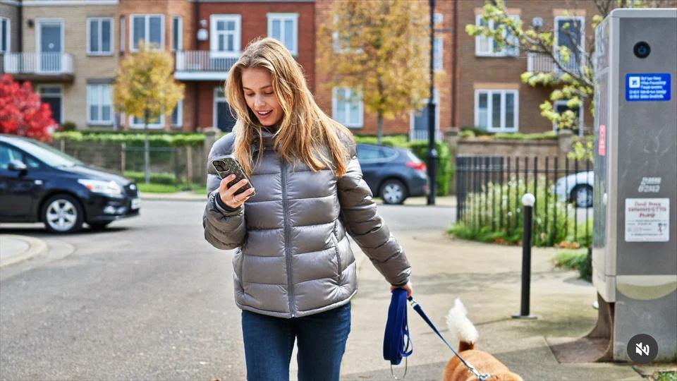 A candidate checking an interview message on her phone