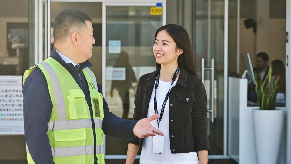 A hiring manager speaking with a candidate outside the workplace