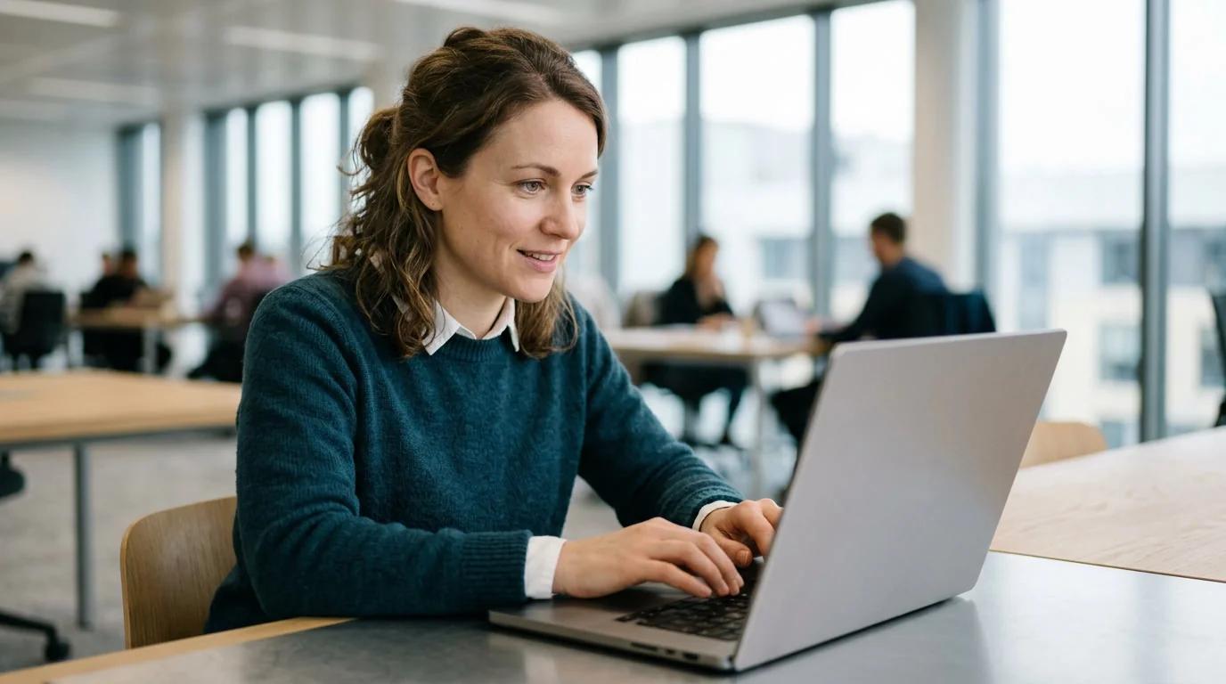 A talent leader presenting hiring analytics to colleagues