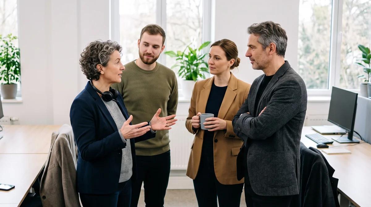 A recruiter speaking with a frontline team member