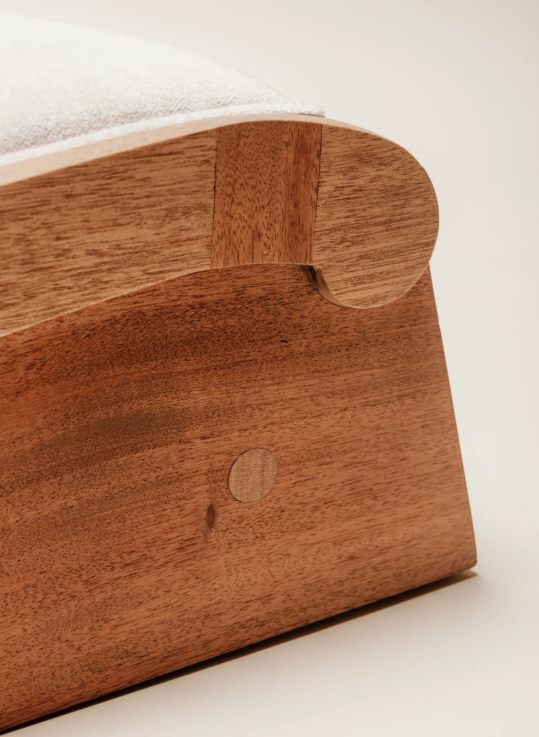 detail of mahogany wood frame