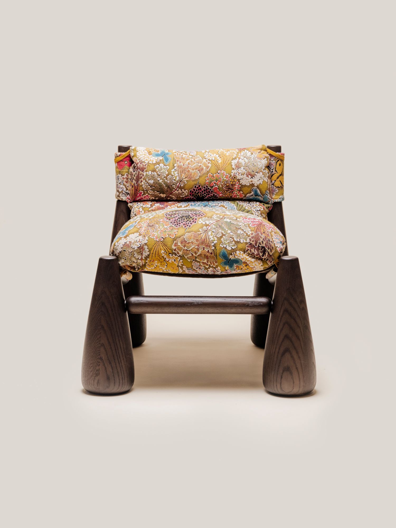Heirloom bell chair in french tapestry fabric