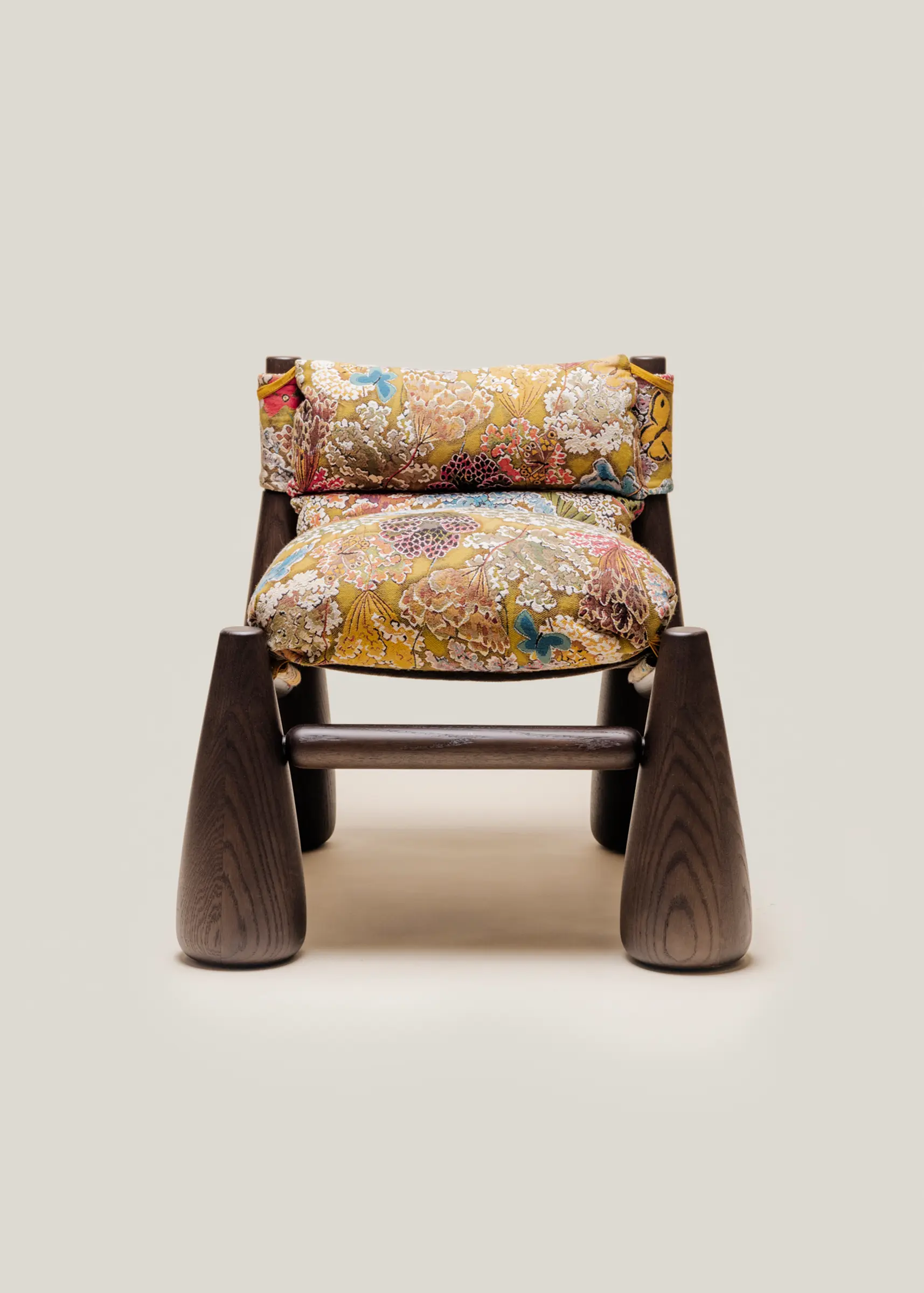 Heirloom bell chair in french tapestry fabric