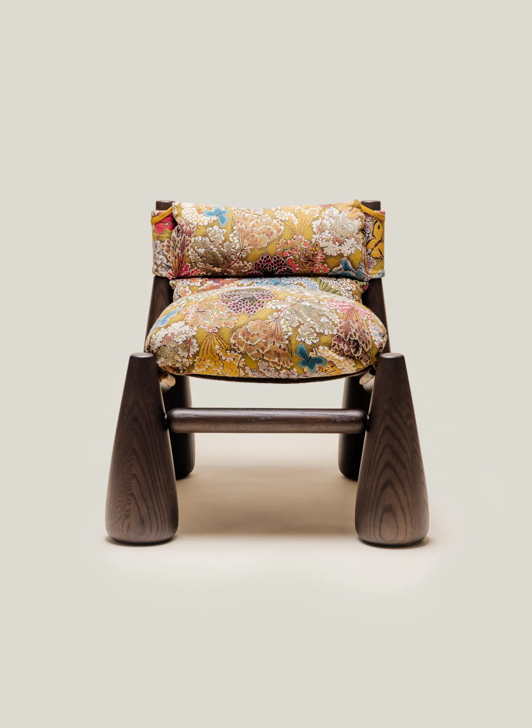 Heirloom bell chair in french tapestry fabric