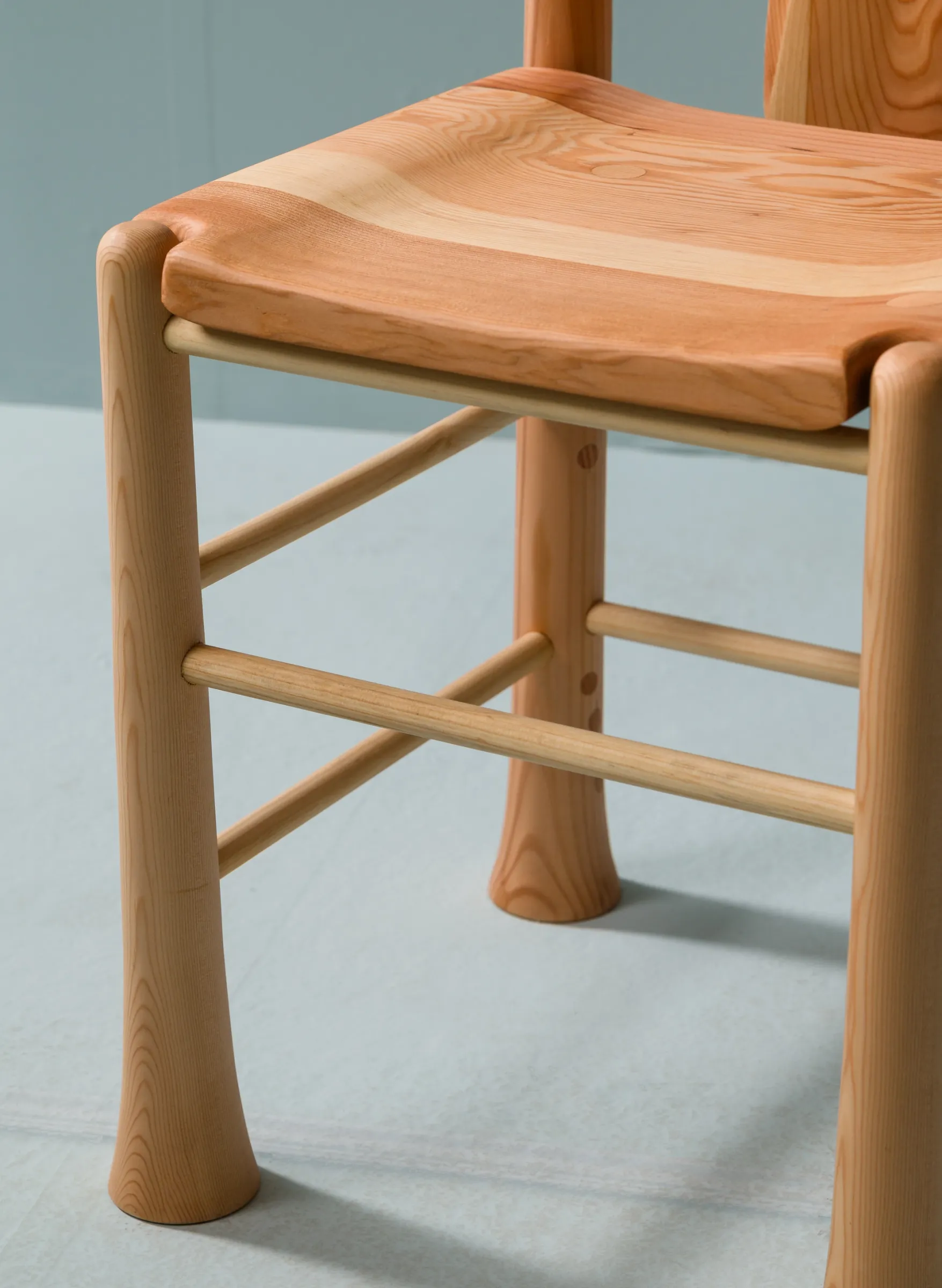 close up of wood dining chair