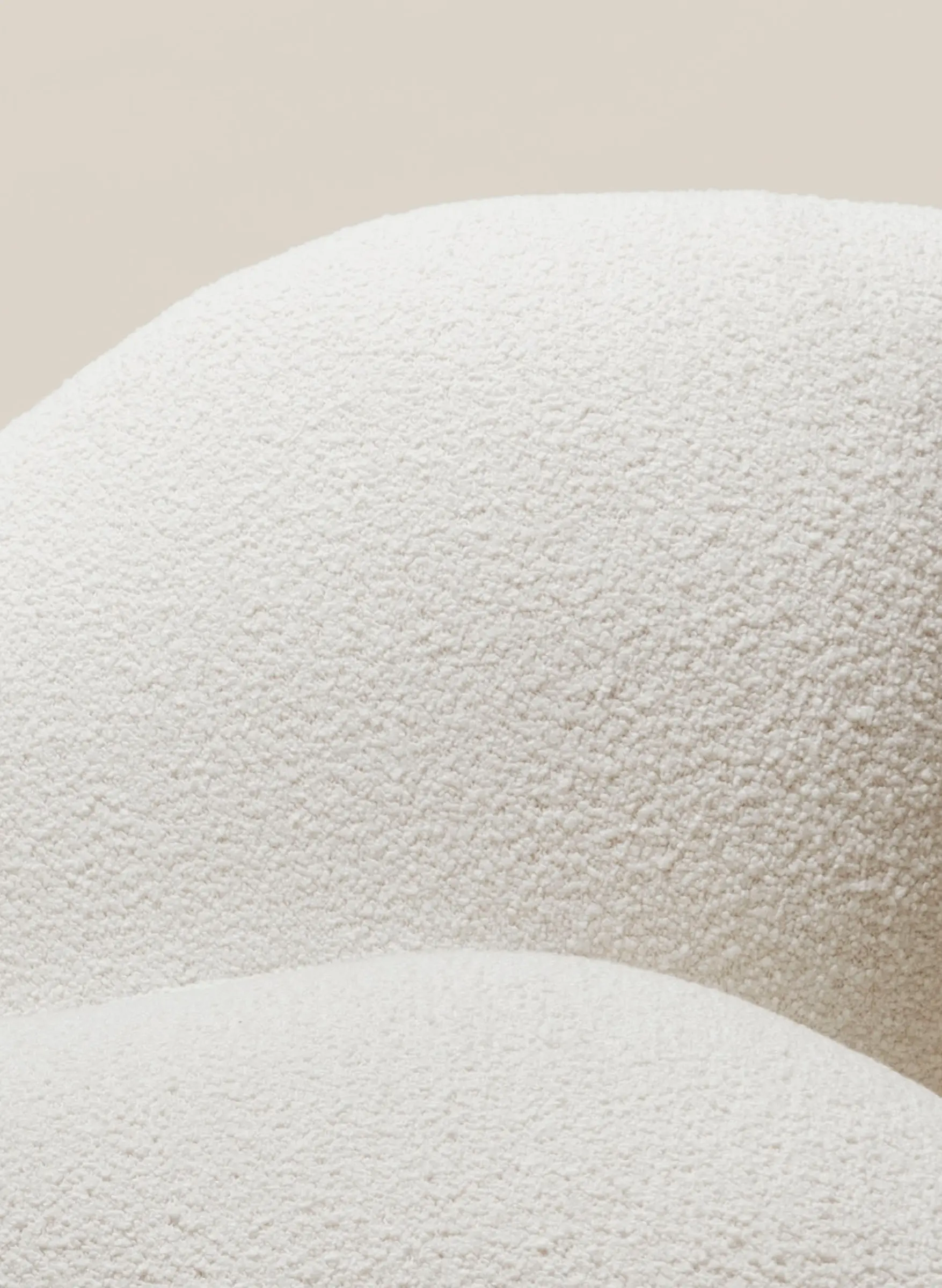 detail of petal chair boucle fabric