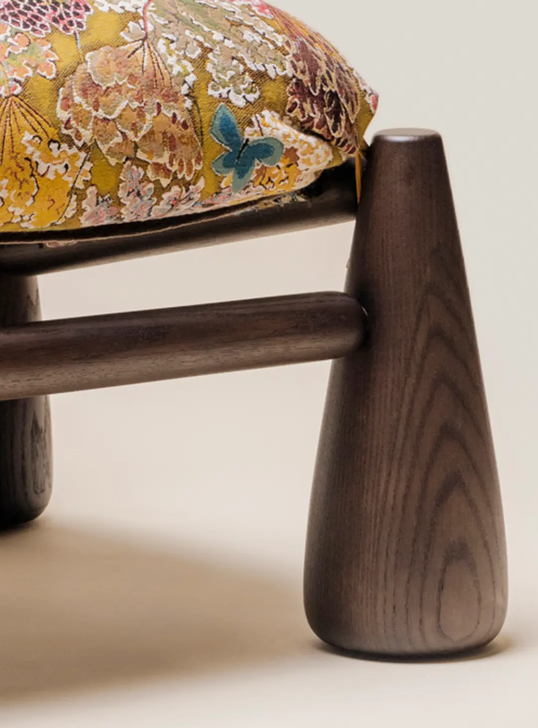 close up of tapestry bell chair