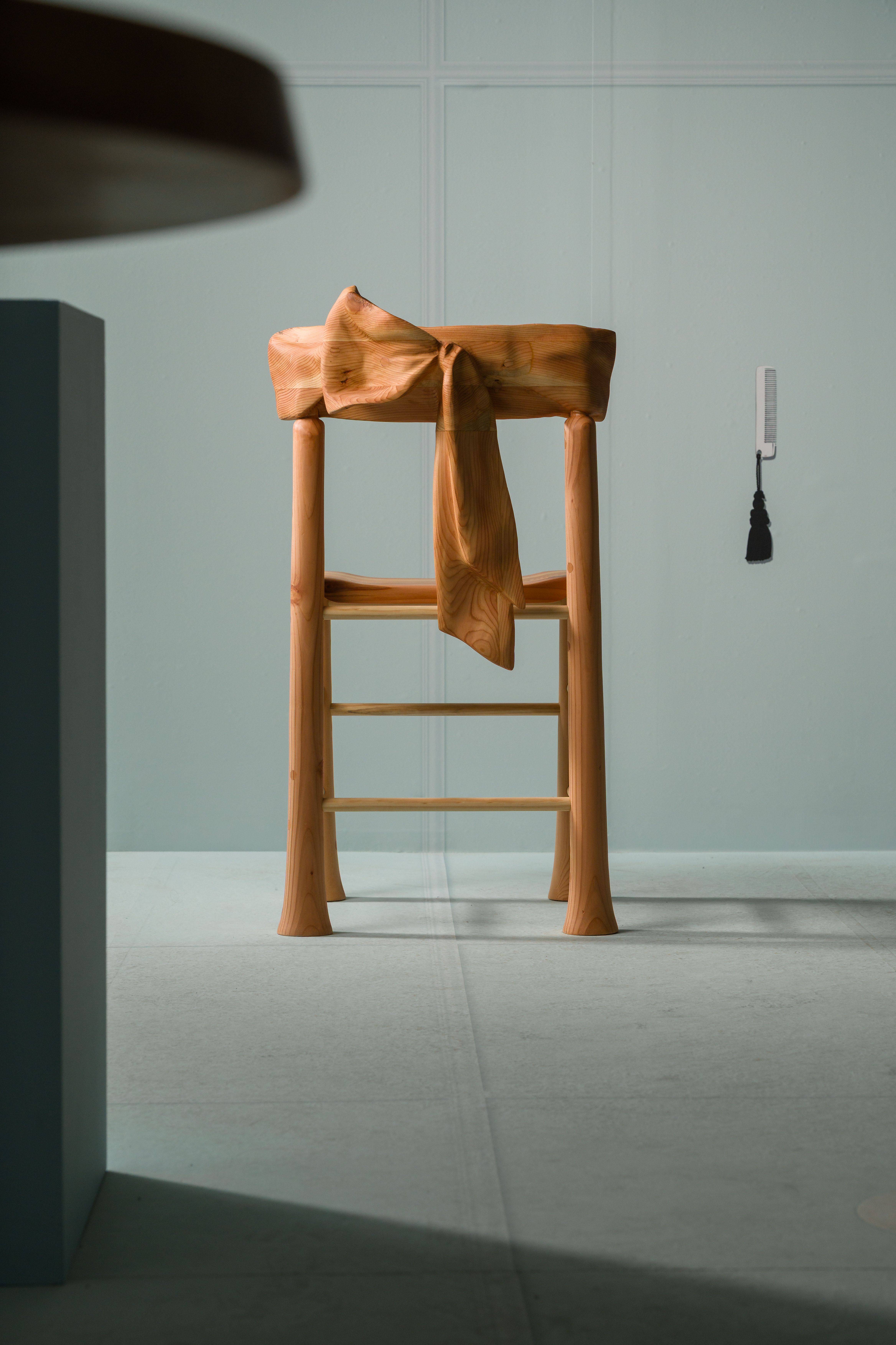 back view of trumpet dining chair