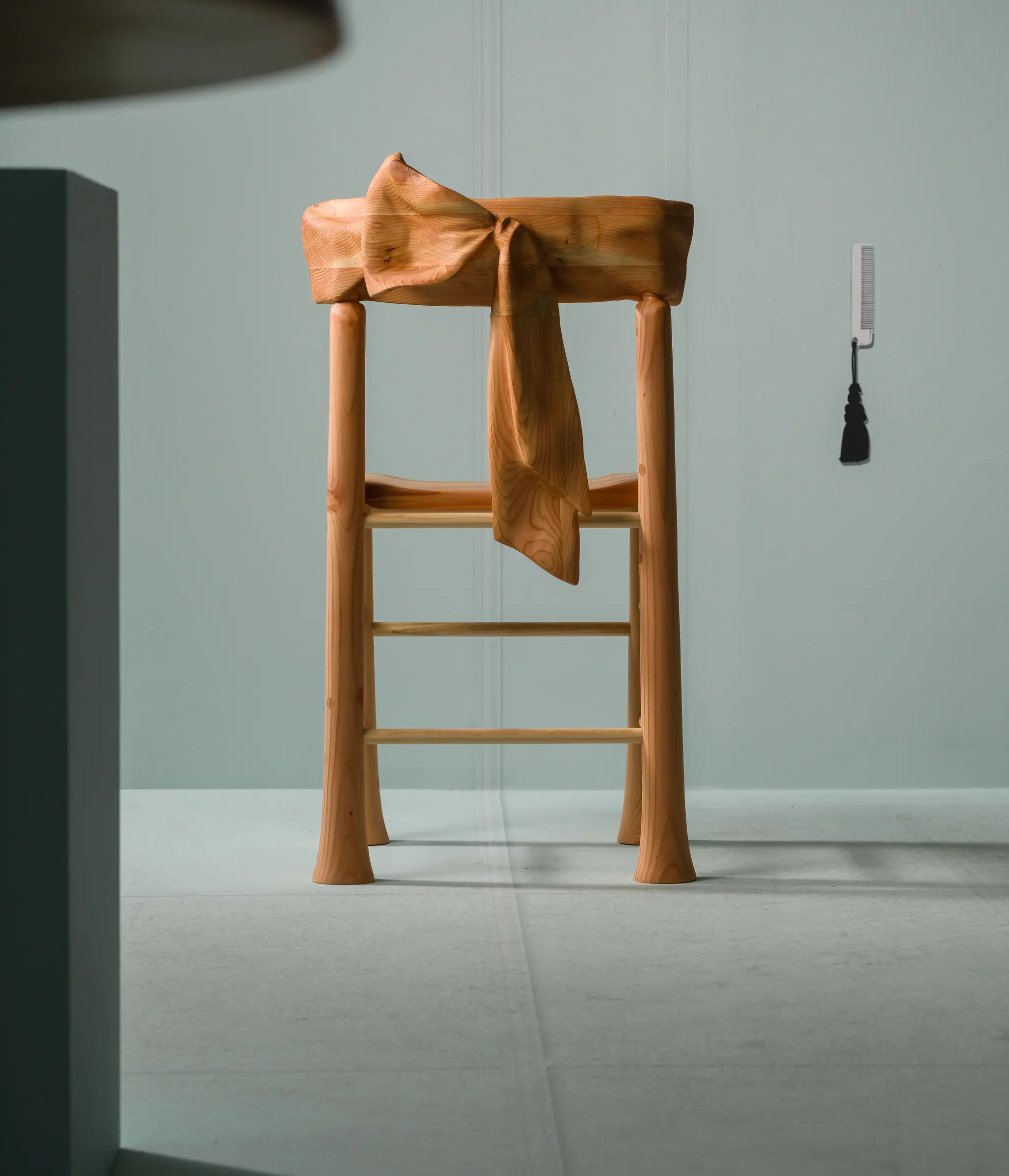 back view of trumpet dining chair