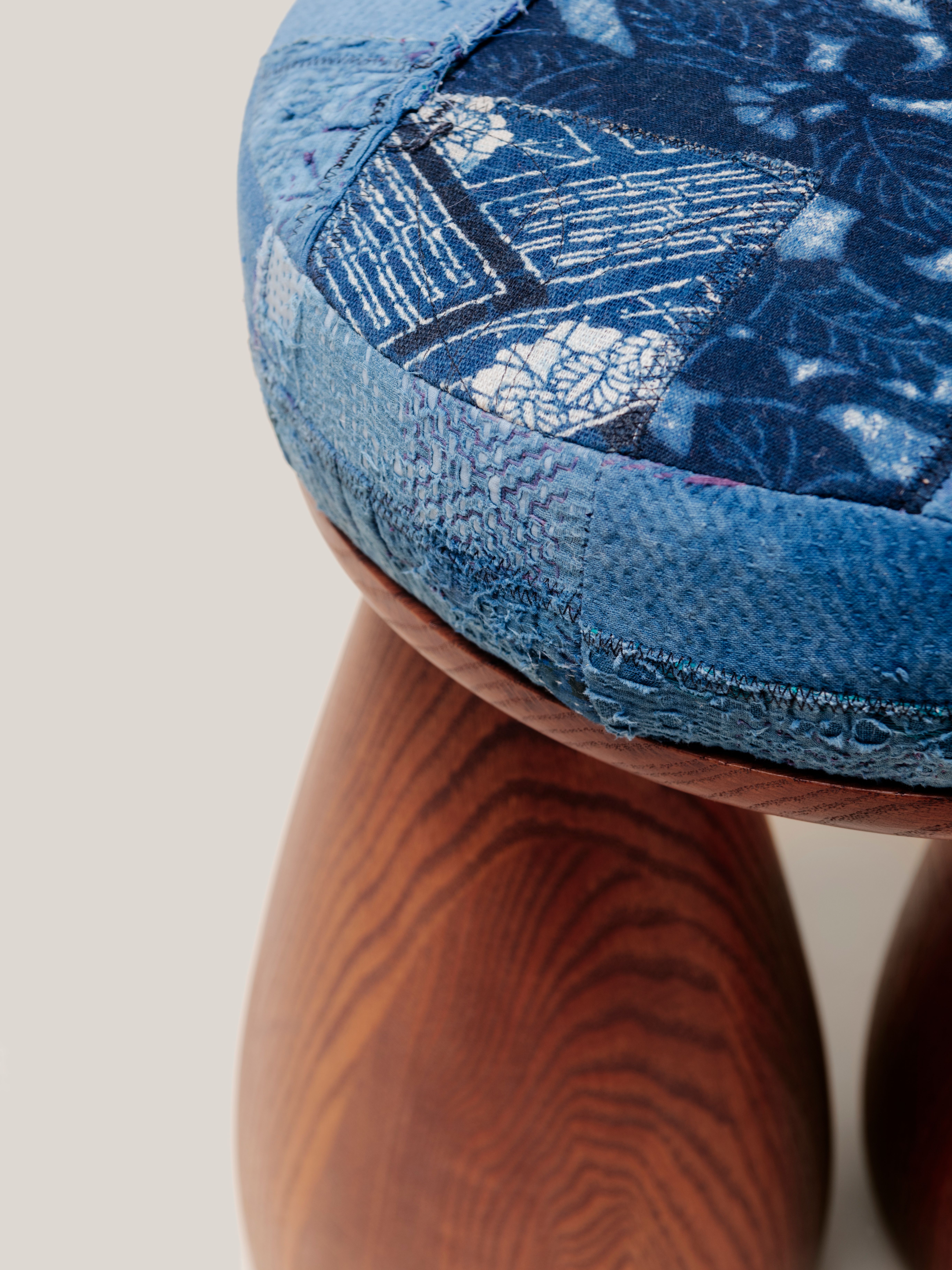 close up of patchwork cushion