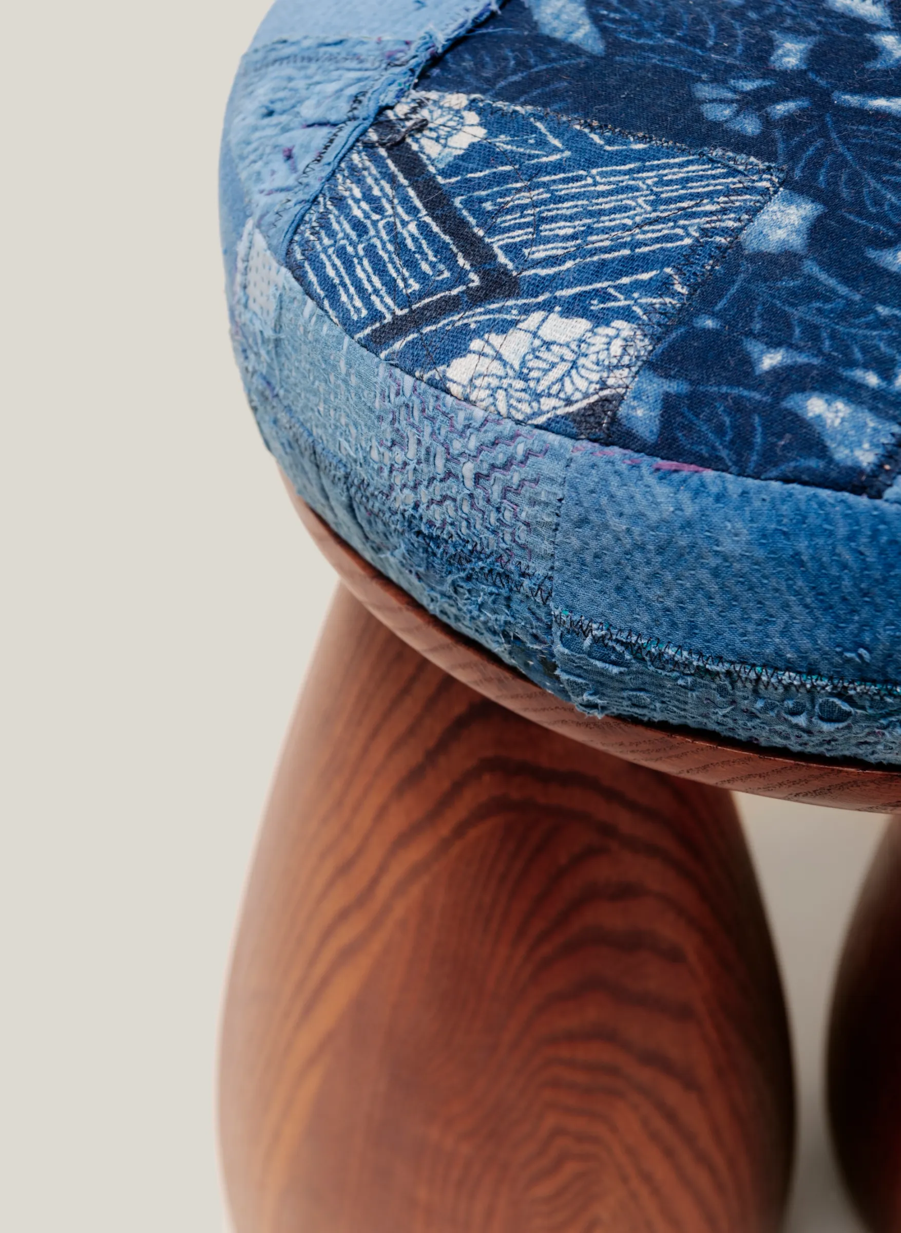 close up of patchwork cushion