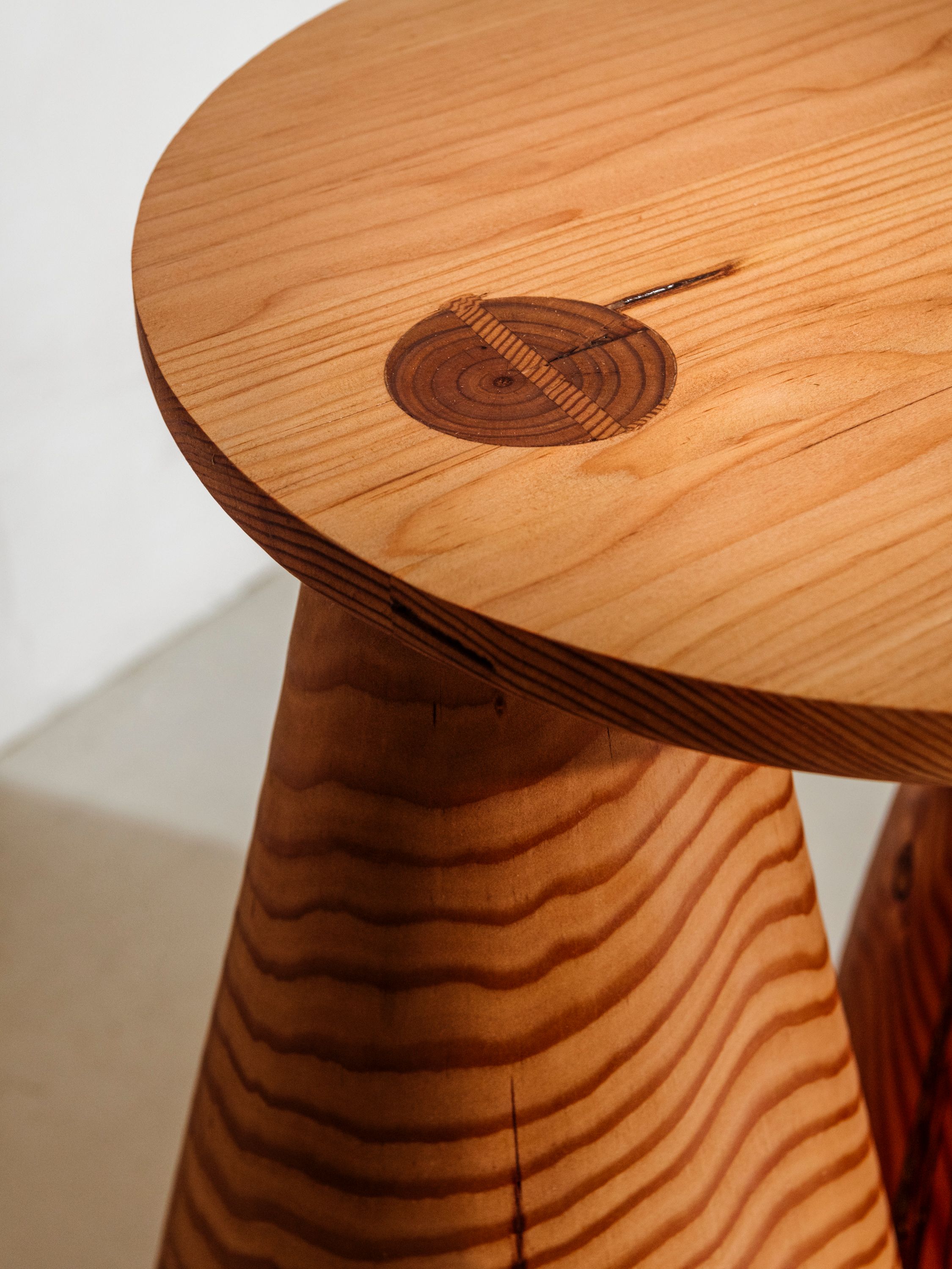 detail of wood table