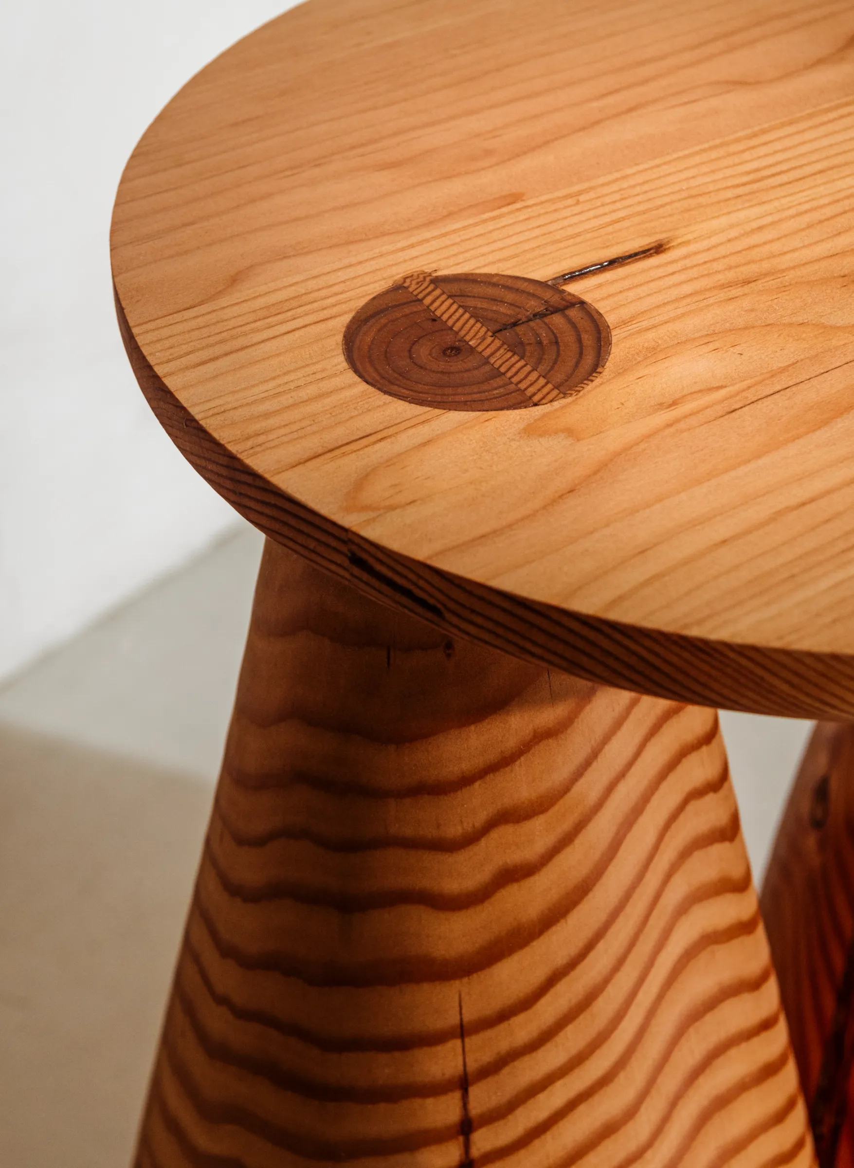 detail of wood table