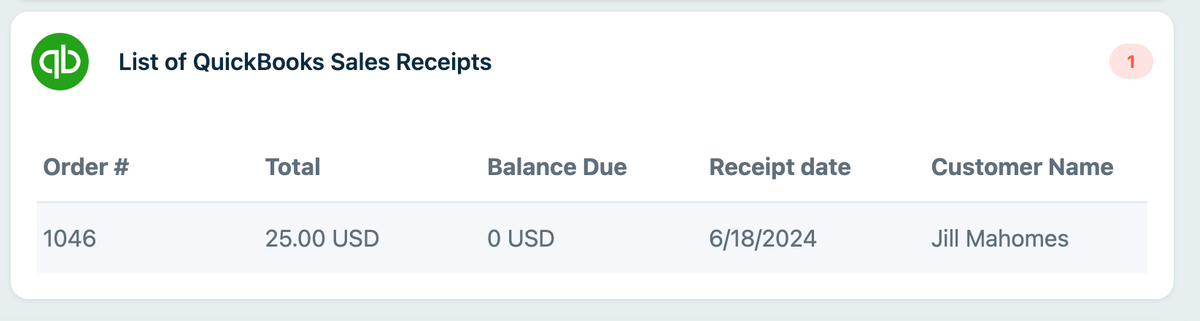 Glances introduces its new sales receipts view for QuickBooks users