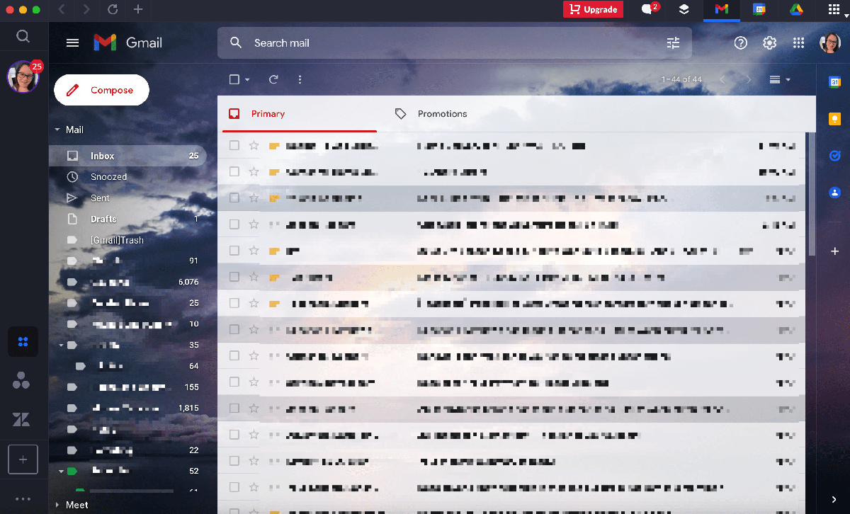 Screenshot of Shift user viewing Gmail account