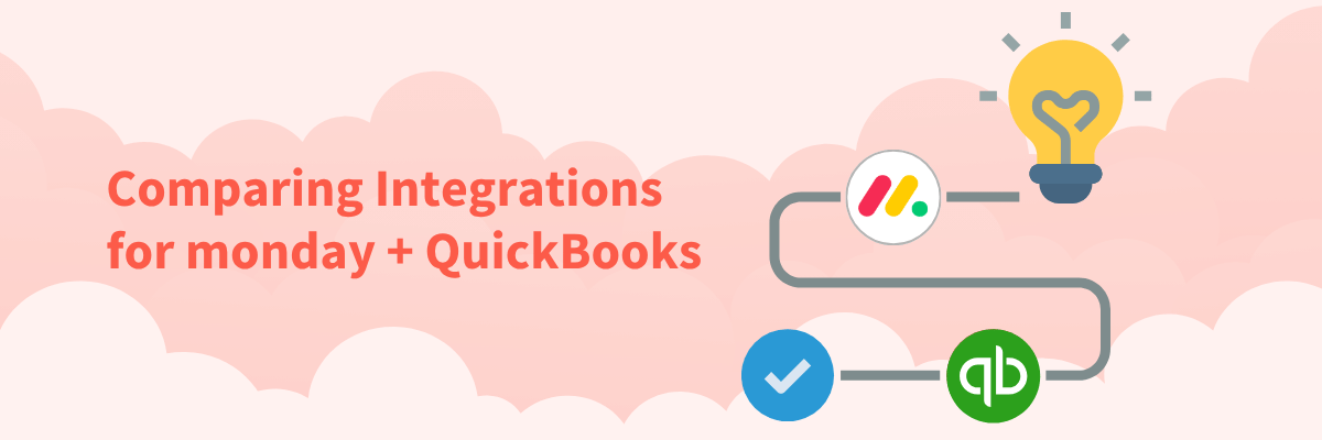 Glances competitive comparison of integrations for monday.com and QuickBooks