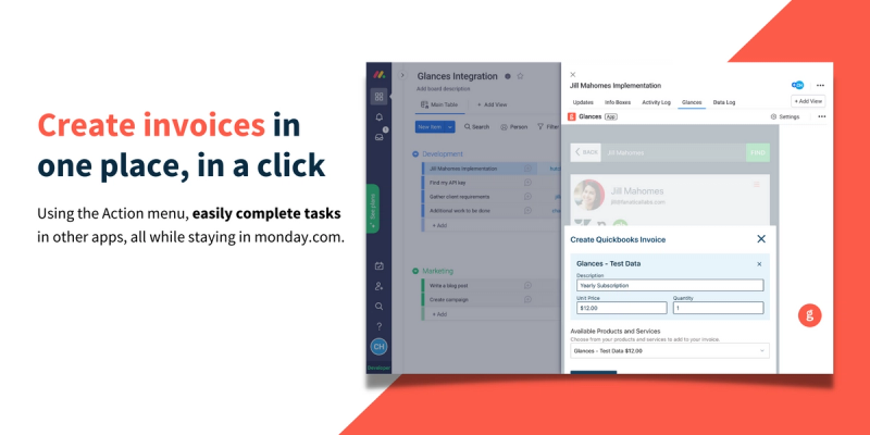 Now Create QuickBooks Invoices in Any App, Using Glances