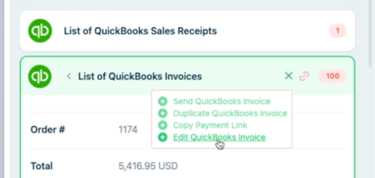 Glances Actions for QuickBooks help you manage invoicing anywhere online