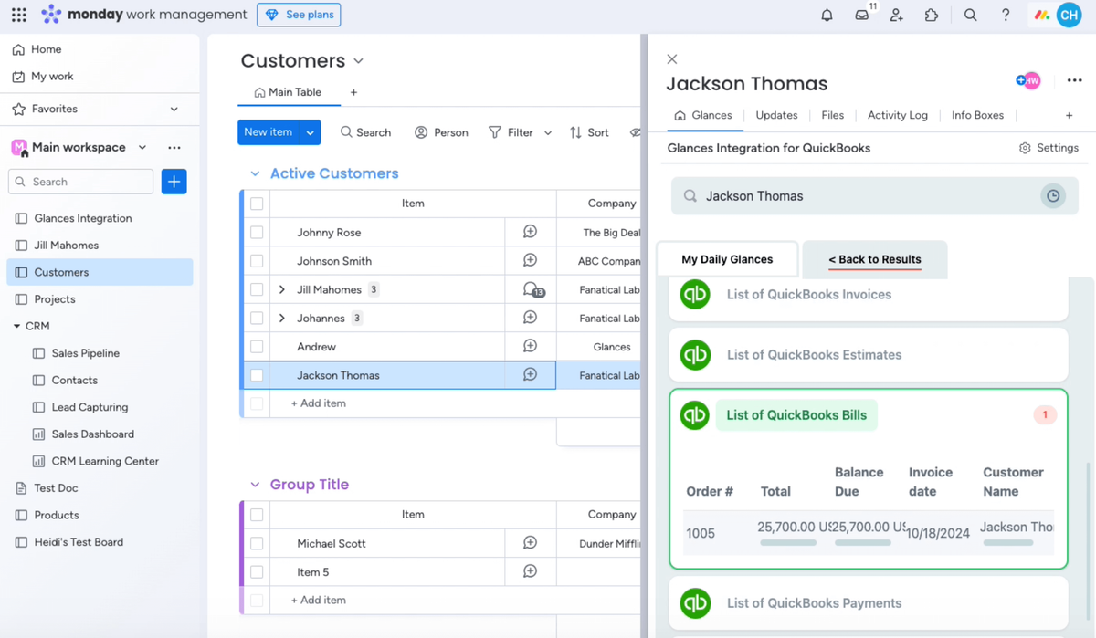 Glances Actions for QuickBooks help you manage customer and vendor payments anywhere online
