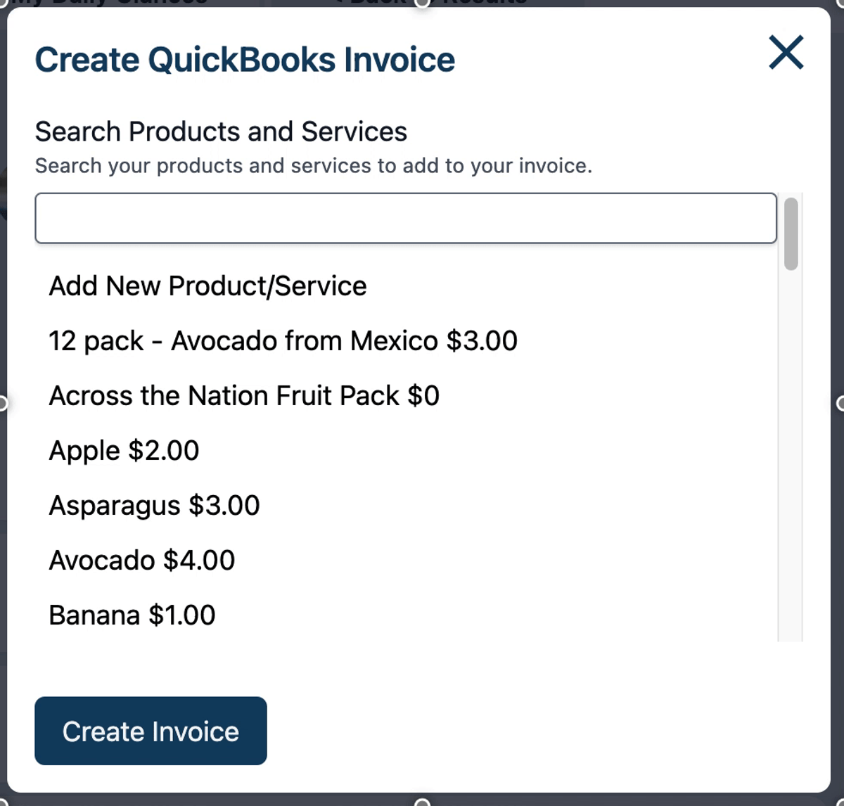 Animation of using Glances to create QuickBooks invoices anywhere online