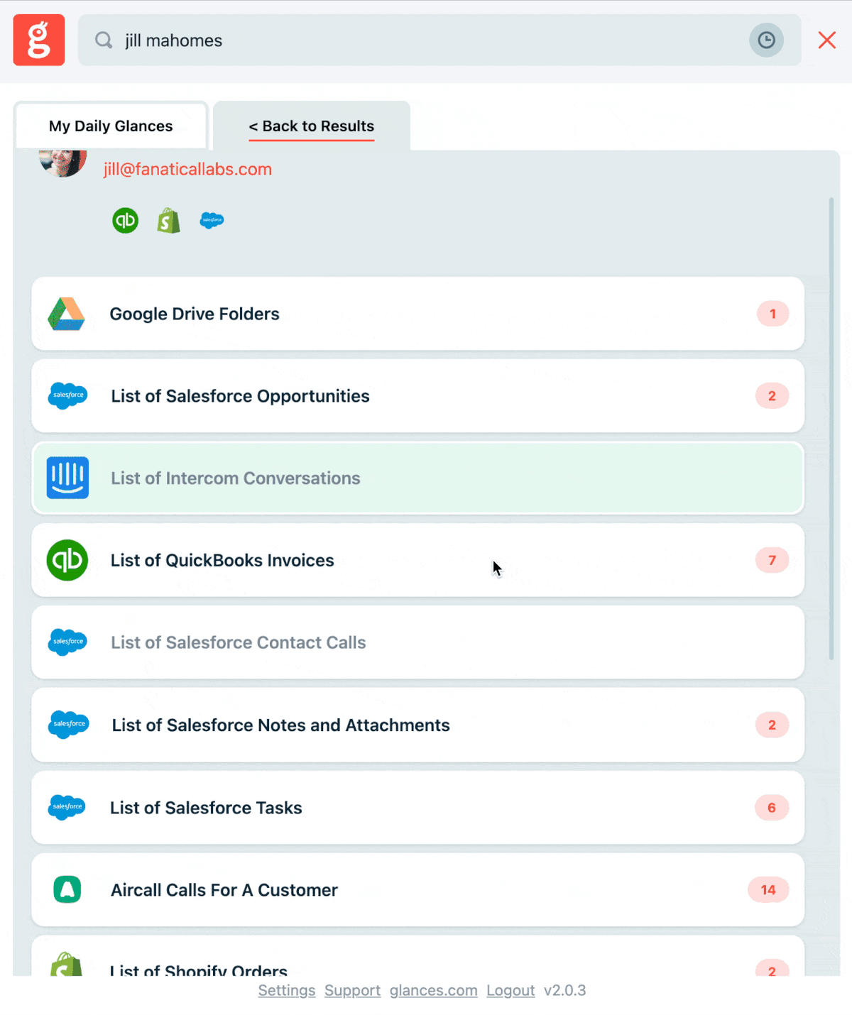 Introducing new Glances feature, view Shopify product line-item details anywhere online
