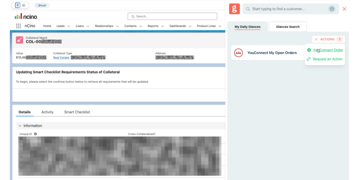 How banking teams can easily prefill loan data into new appraisal orders using Glances