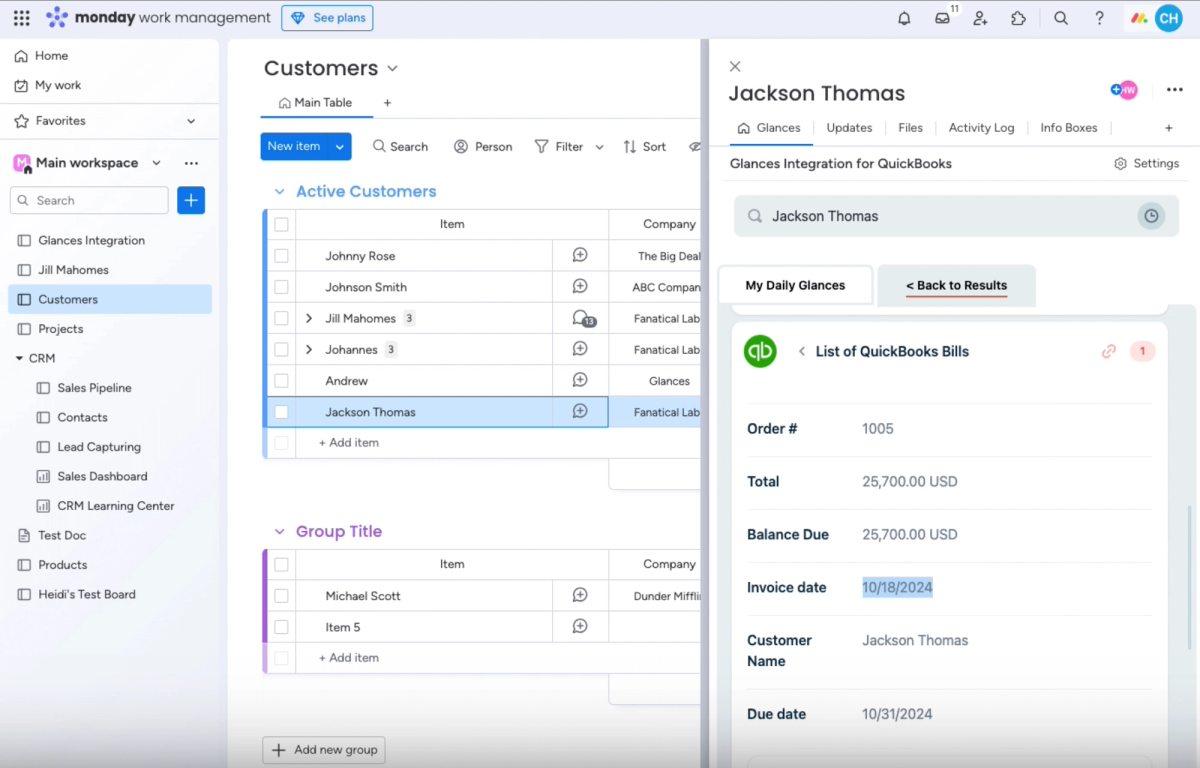 Glances Actions for QuickBooks help you manage customer and vendor payments anywhere online