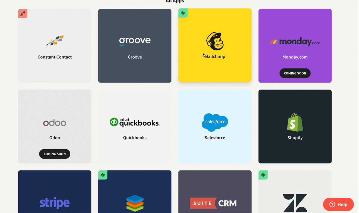Use the app search on glances.com to find and connect your apps.