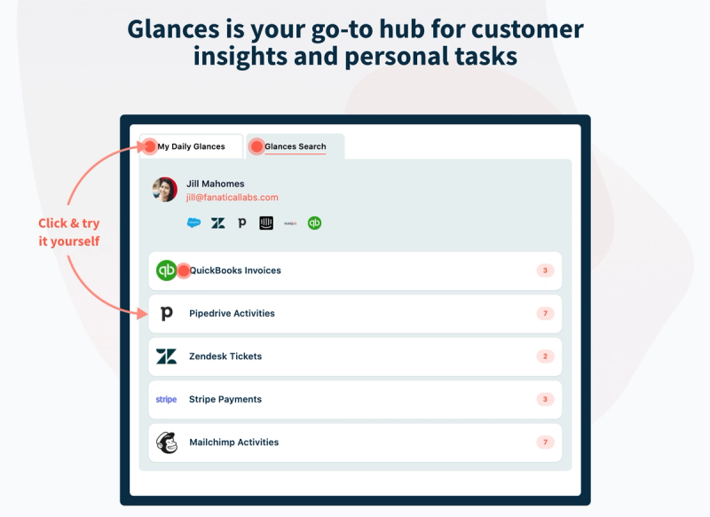 We Despise Digging for Demos, So We Put Our Working Product on Glances.com