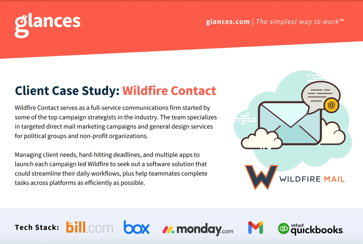 Glances case study example for client Wildfire Contact