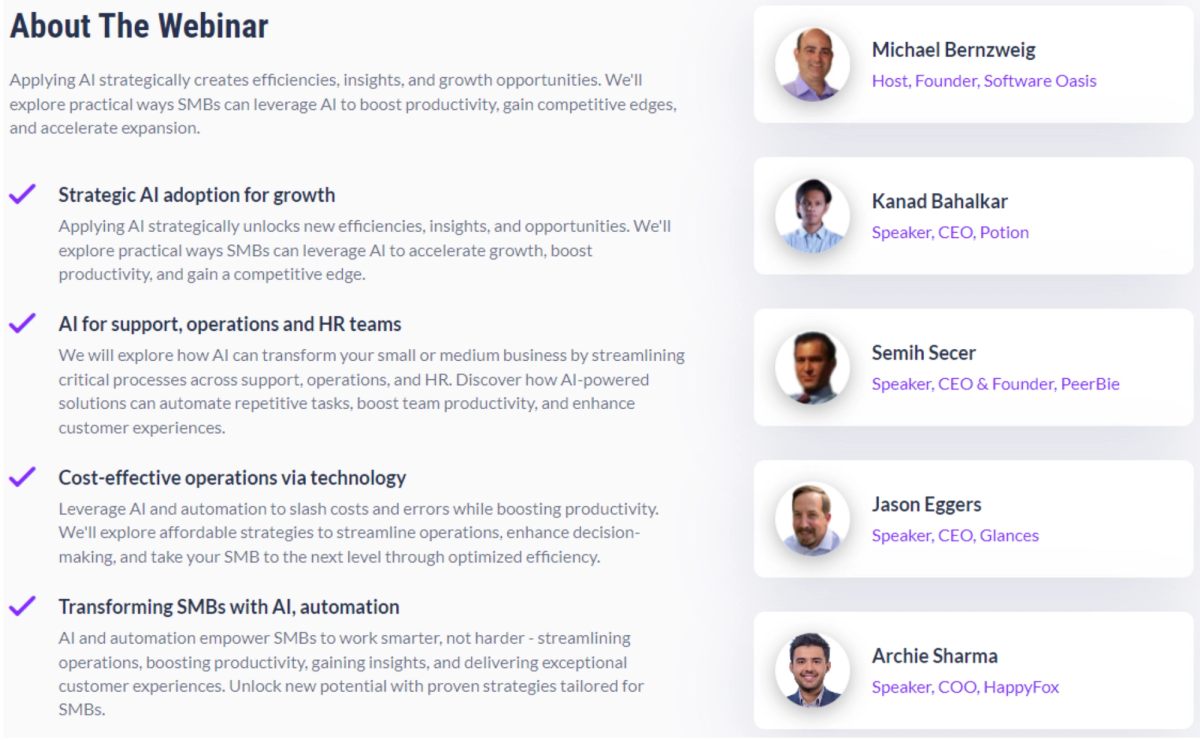 Glances CEO to speak at Software Oasis' AI webinar series