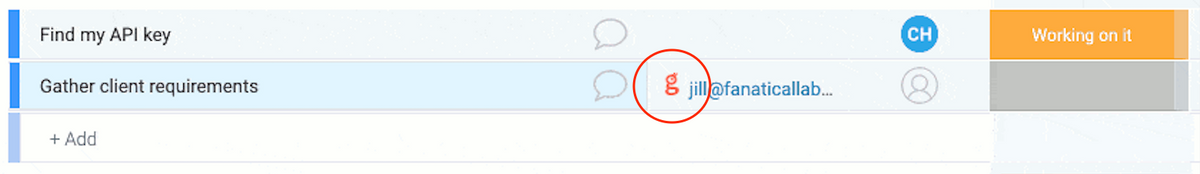 Screenshot of a Glances email stamp