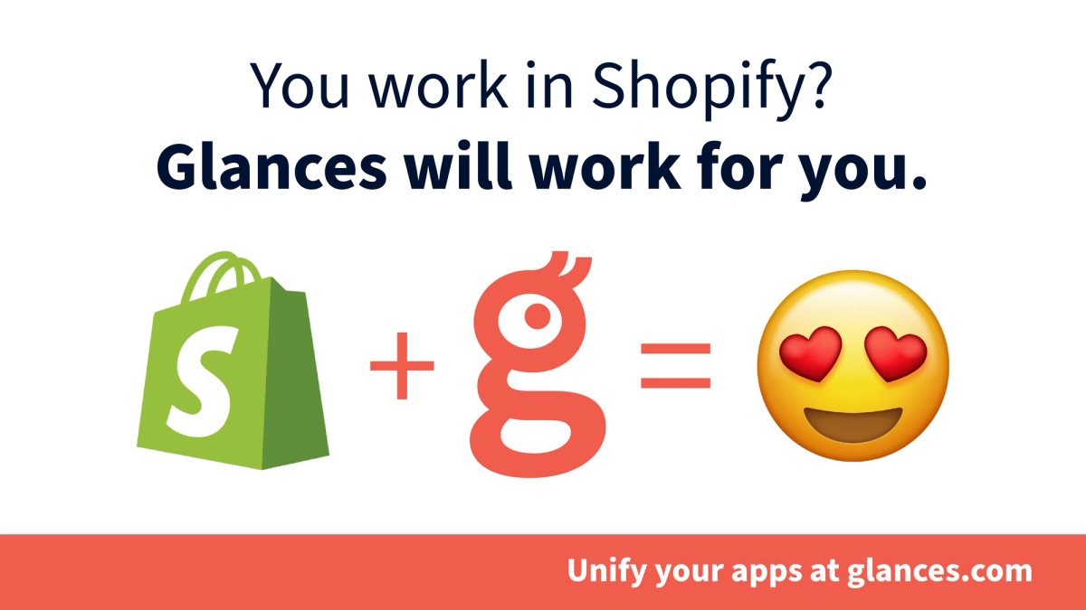 Promotion image of Glances and Shopify working together