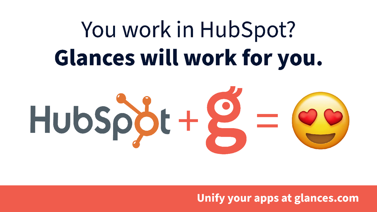 Promotional image of Glances and HubSpot working together