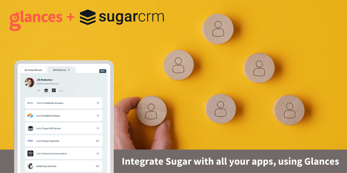 Integrate SugarCRM with all your apps, using Glances
