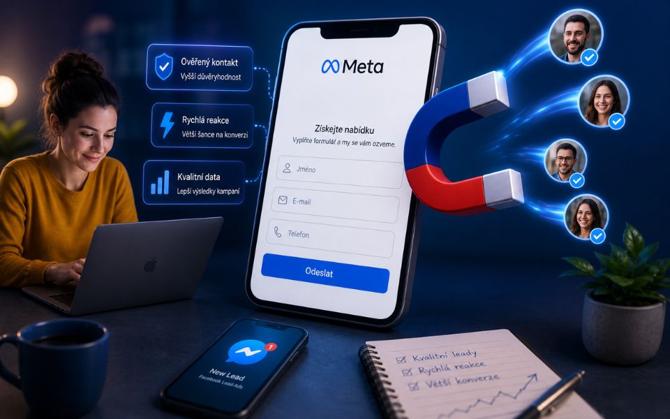 Získávání leadů z Meta Ads pomocí chytrého nastavení formulářů.