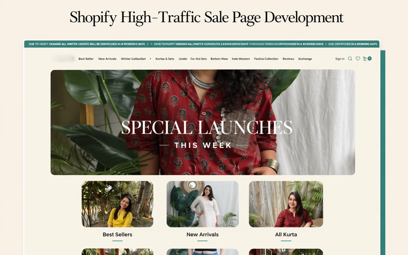 High-Traffic Custom Shopify Landing Page Development for a D2C Brand