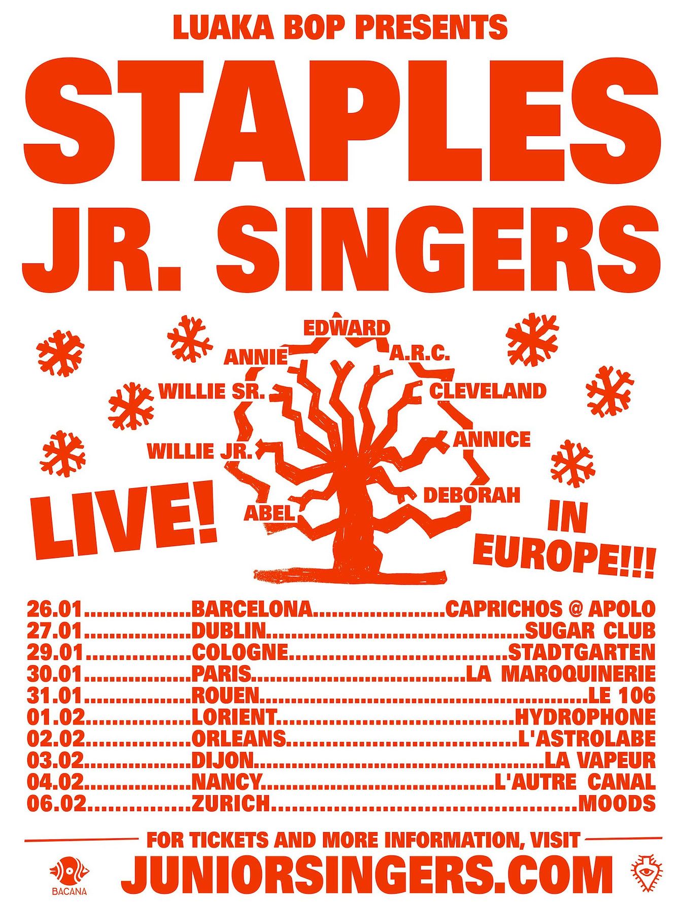 Staples Jr. Singers Coming to Europe! Luaka Bop